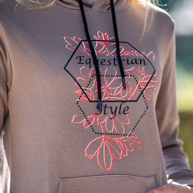 Sweat à capuche pour femme du XS au XXL HKM Savona taupe