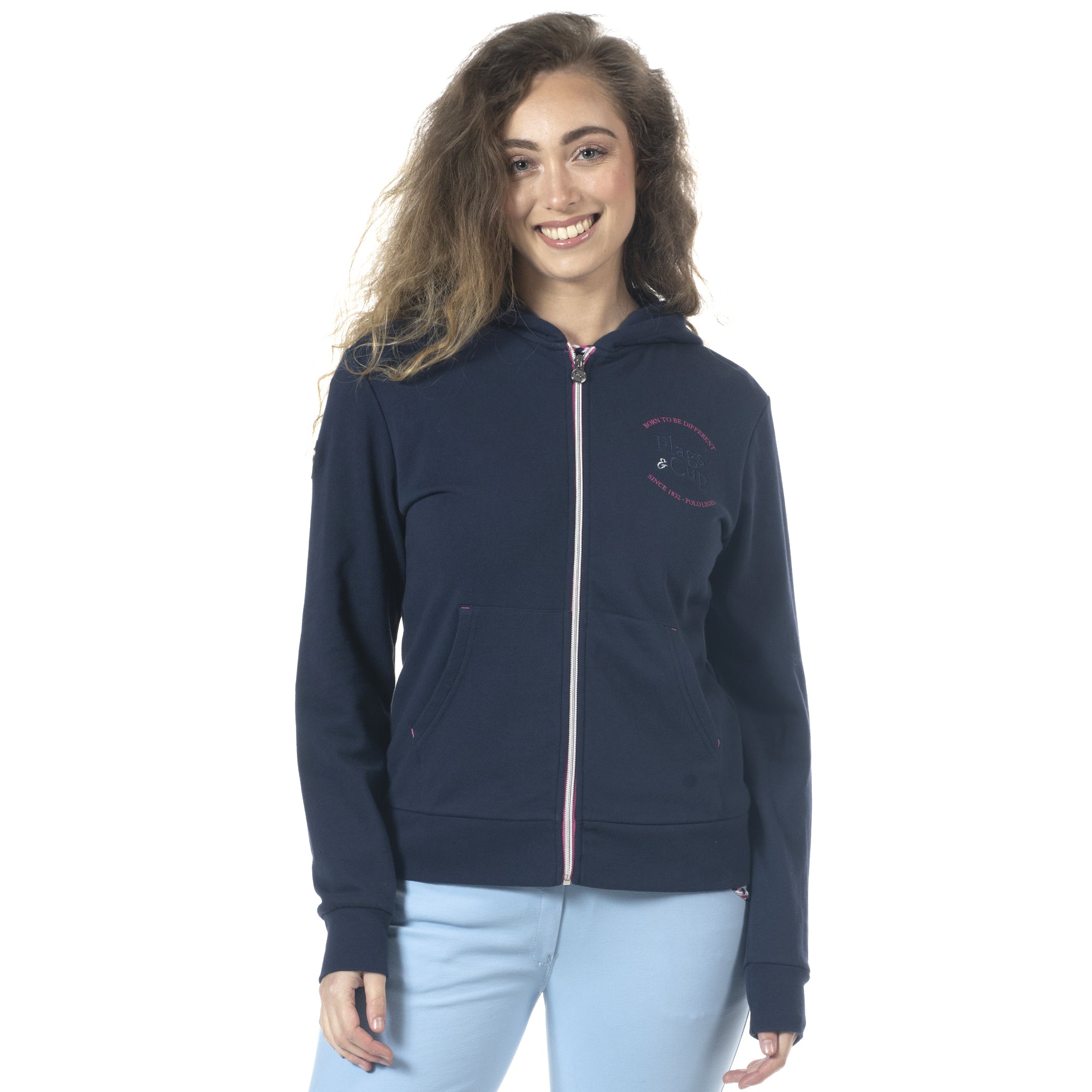 Sweat à capuche pour femmes du XXS au XL Flags and Cup Obera marine