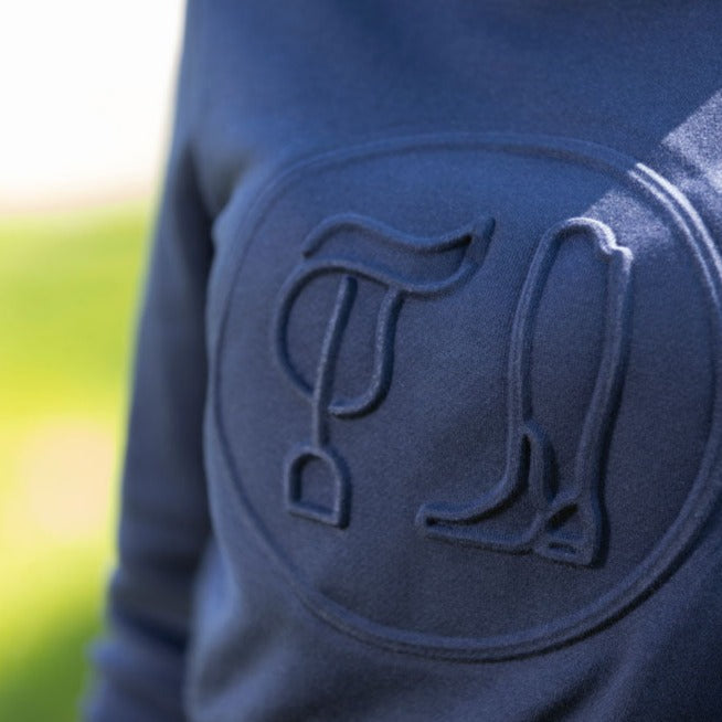 Sweat-shirt pour cavalières du XS au XXL HKM Lyon marine détail impression 3D