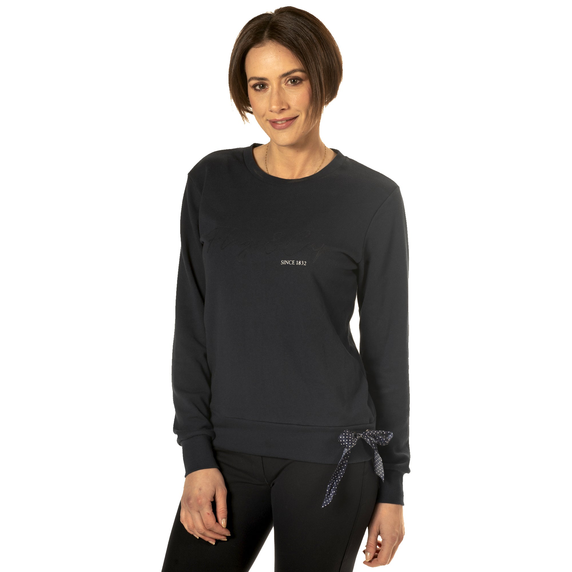 Sweat-shirt col rond pour femmes du XS au XXL Flags and Cup Angela marine