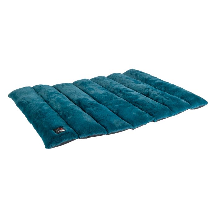 Tapis de voyage en polaire pour chiens HKM Anam Cara Travel marine et bleu pétrole