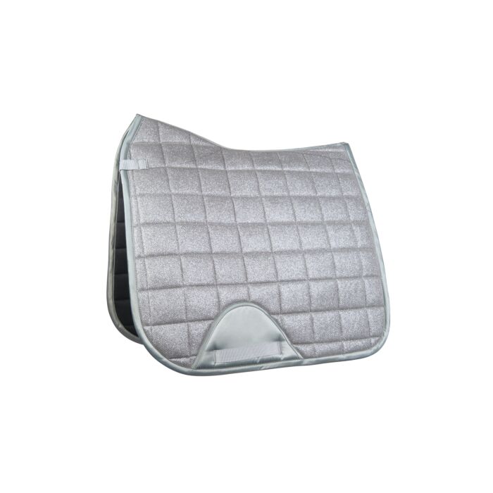 Tapis de selle pour poneys et chevaux HKM Glitter Mesh gris clair
