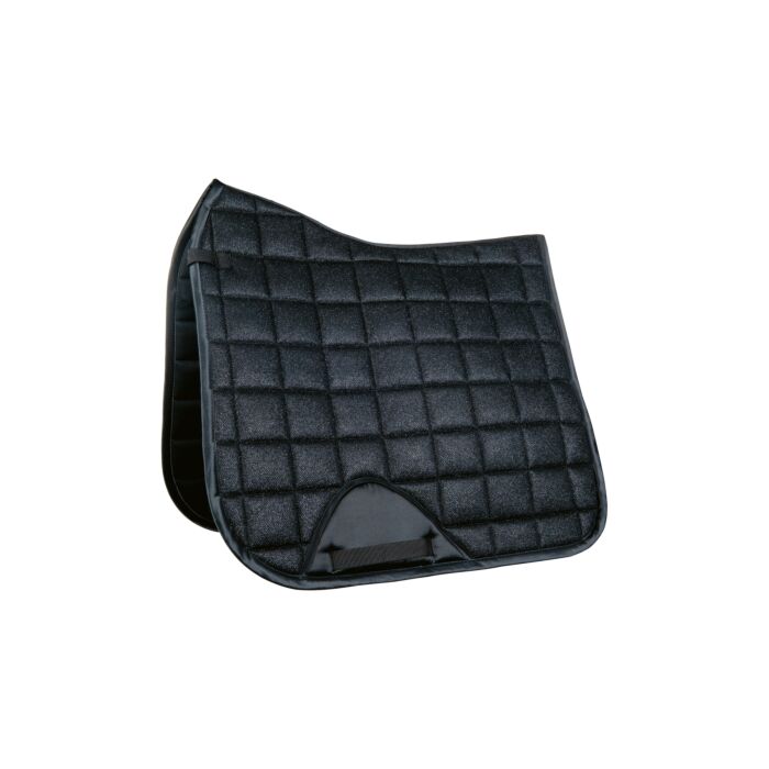 Tapis de selle pour poneys et chevaux HKM Glitter Mesh noir