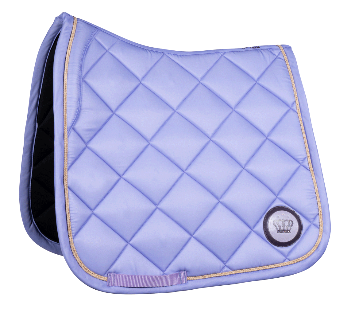 Tapis de selle pour poneys et chevaux modèle dressage ou CSO HKM Lavender Bay lavande