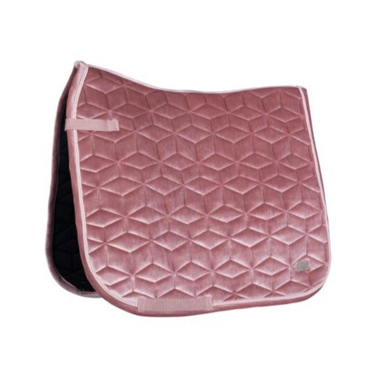 Tapis de selle pour poneys et chevaux CSO ou dressage HKM Mellow Velvet rose