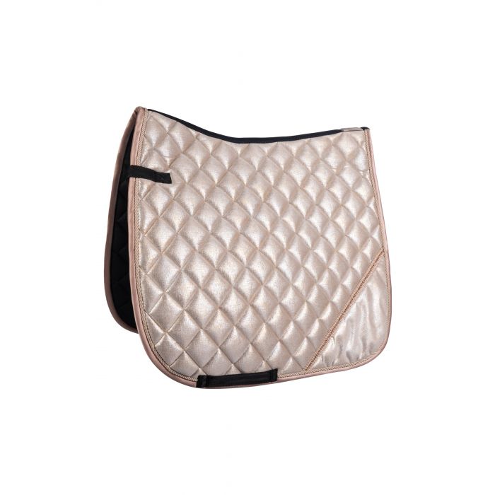 Tapis de selle pour poneys et chevaux HKM Rosegold Glitter modèle CSO ou dressage