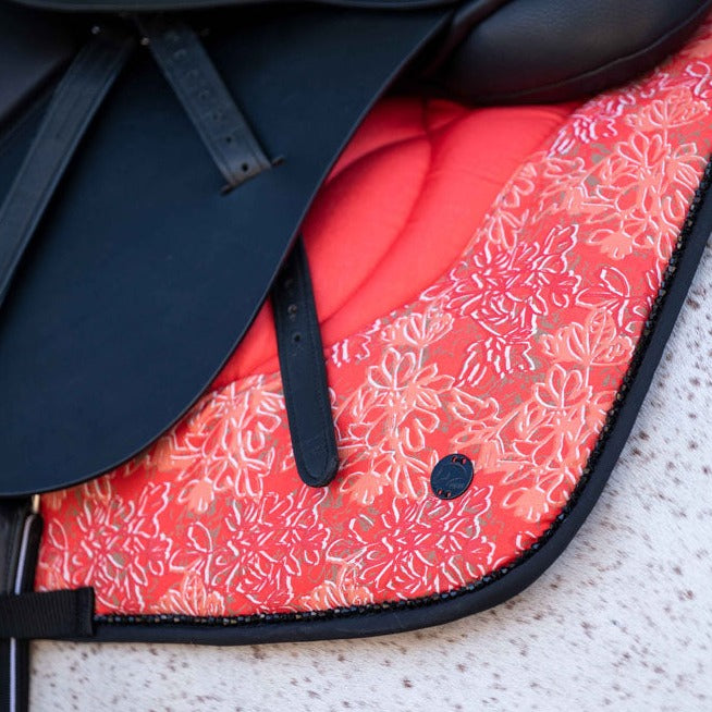 Tapis de selle pour poneys et chevaux HKM Savona corail