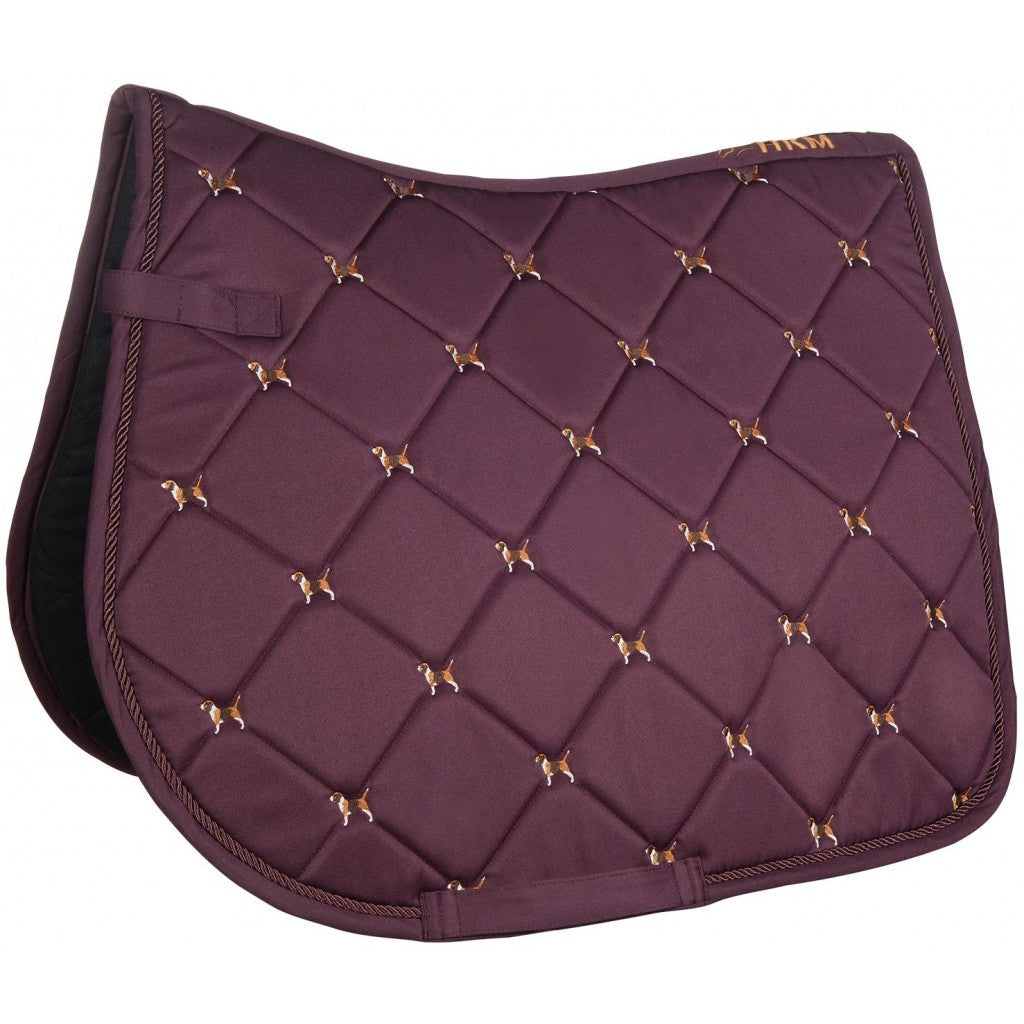 Tapis de selle pour poneys et chevaux HKM Beagle bordeaux
