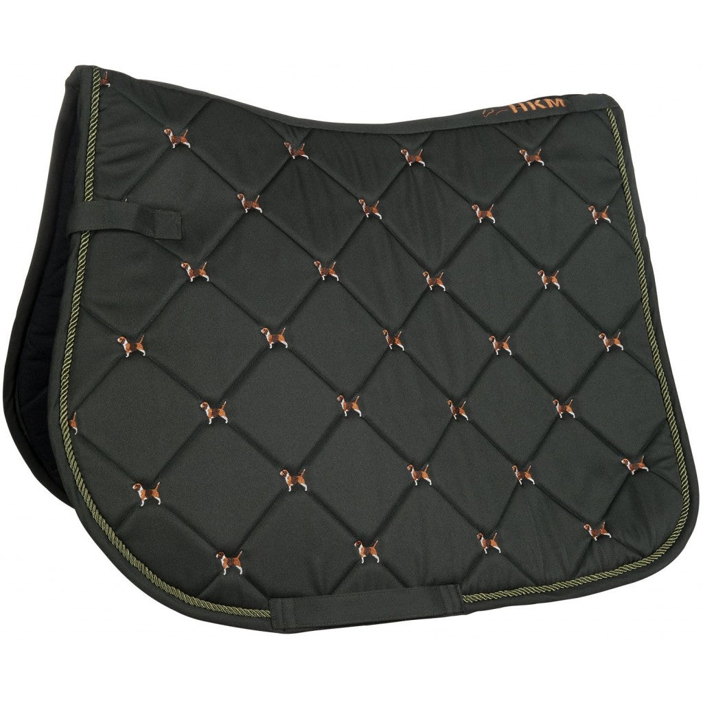Tapis de selle pour poneys et chevaux HKM Beagle vert