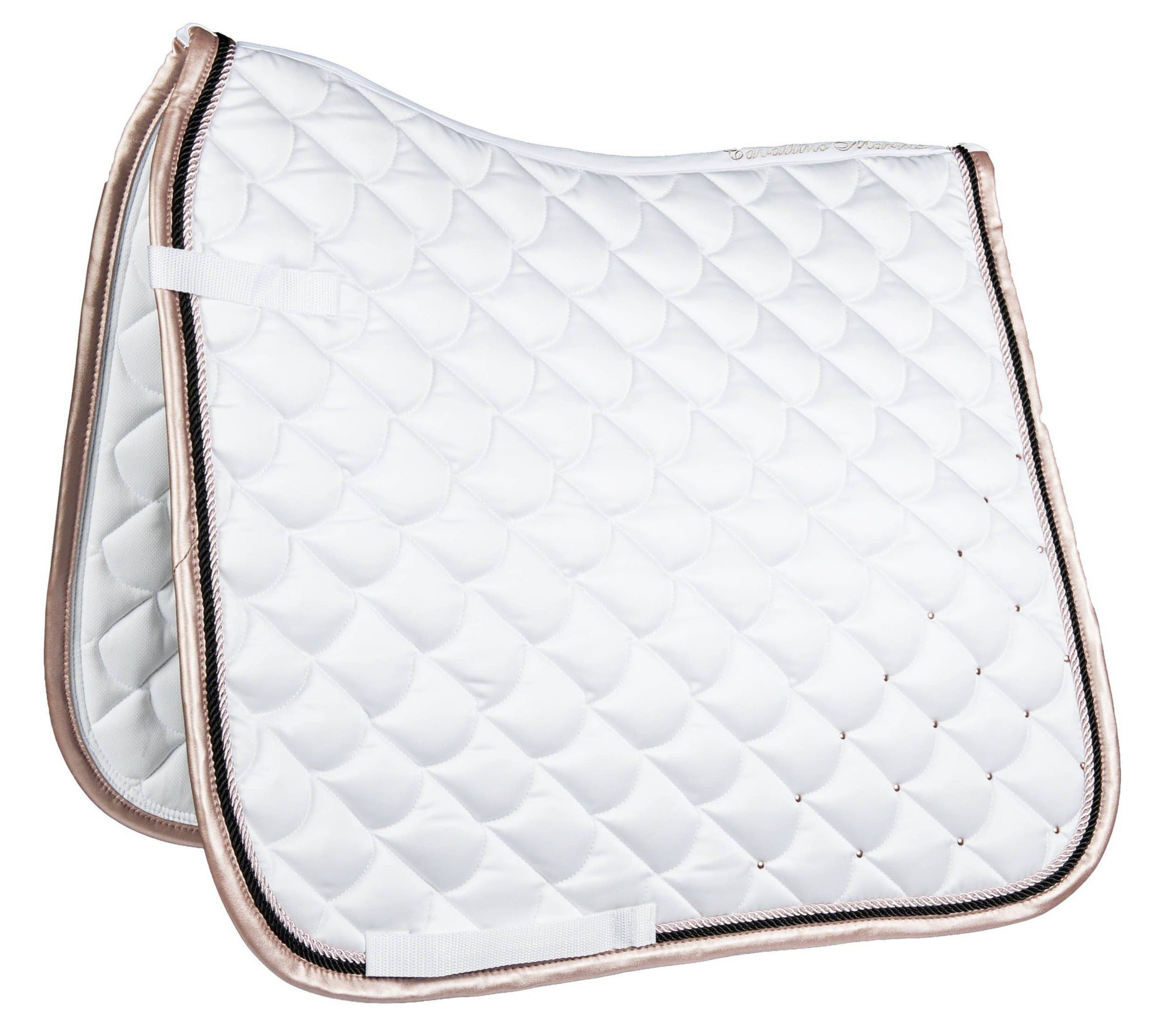 Tapis de selle pour poneys et chevaux CSO ou dressage HKM Copper Kiss blanc