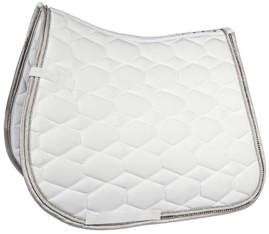 Tapis de selle pour poneys et chevaux CSO ou dressage HKM Crystal blanc