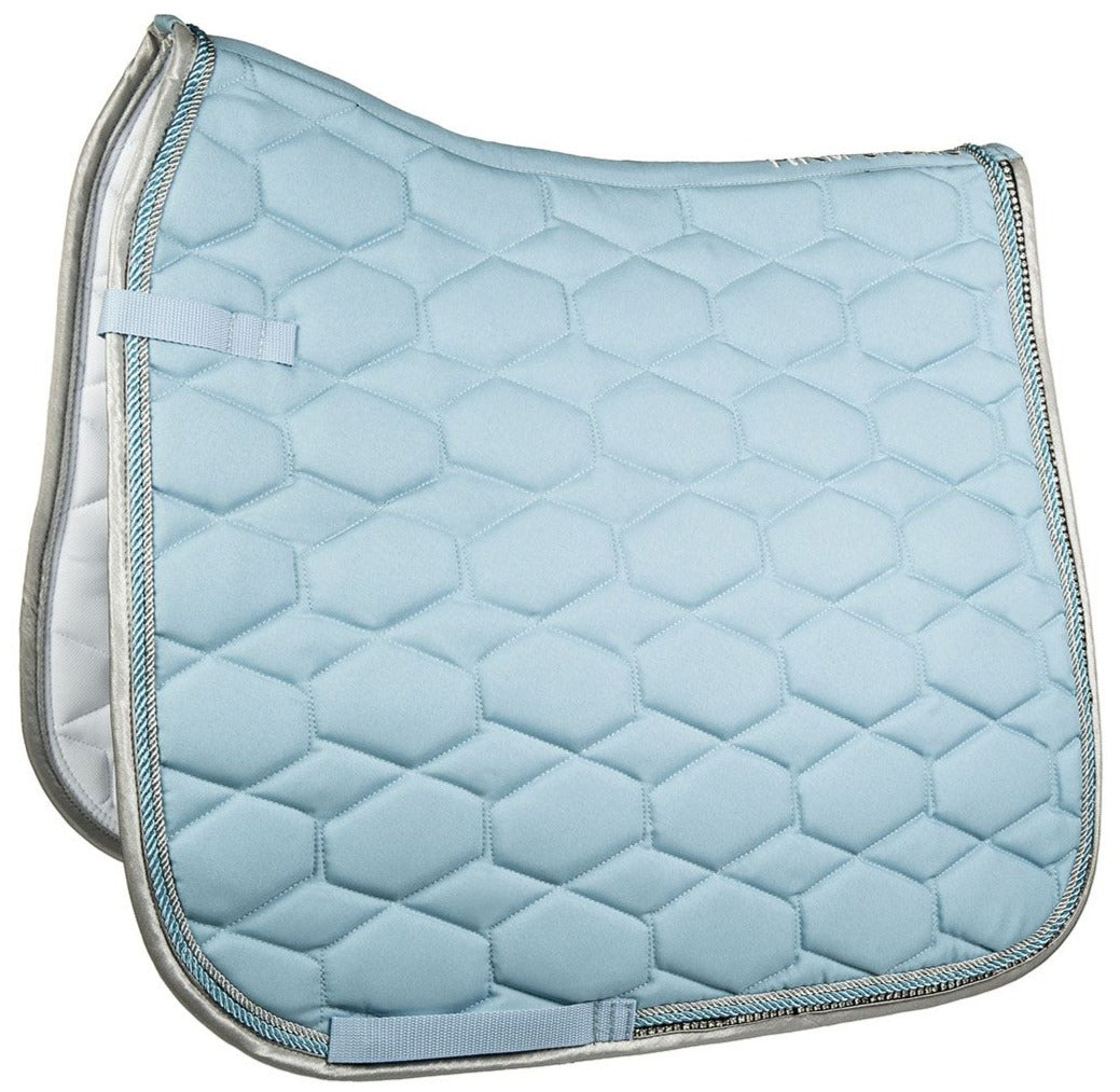 Tapis de selle pour poneys et chevaux CSO ou dressage HKM Crystal bleu ciel