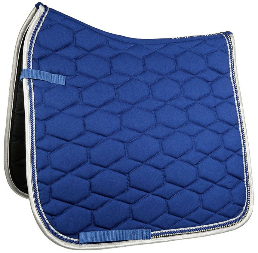 Tapis de selle pour poneys et chevaux CSO ou dressage HKM Crystal bleu roi