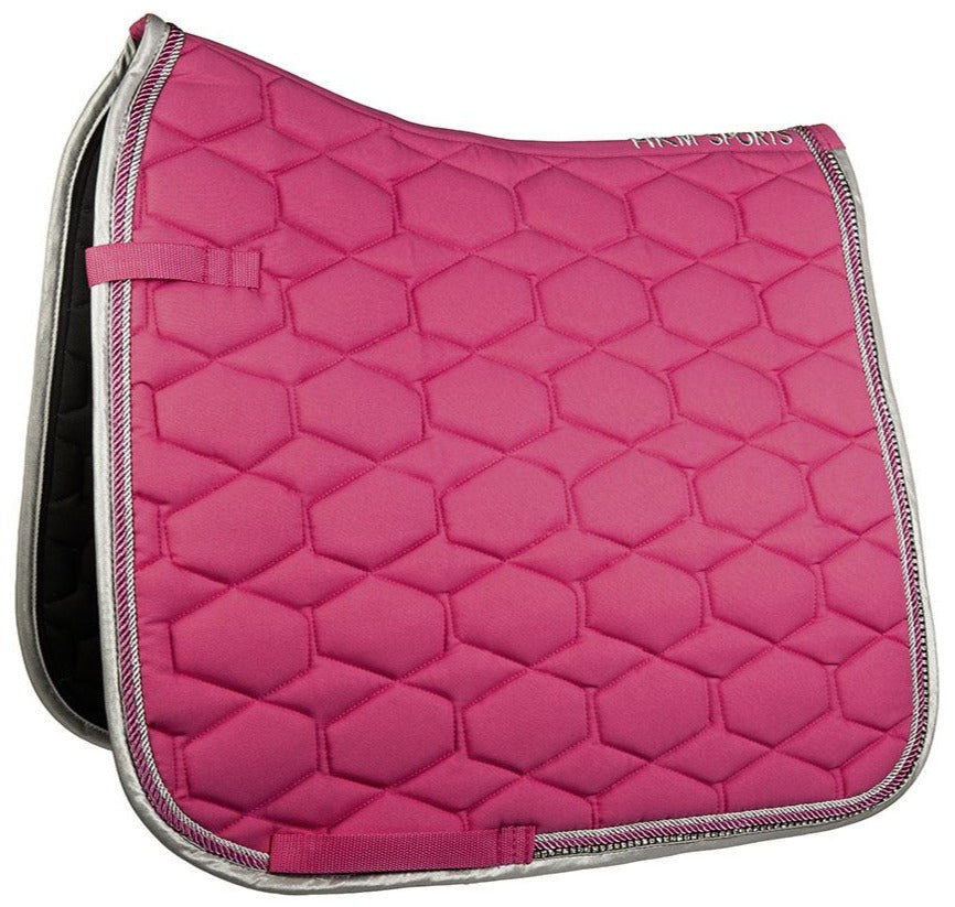 Tapis de selle pour poneys et chevaux CSO ou dressage HKM Crystal fuchsia