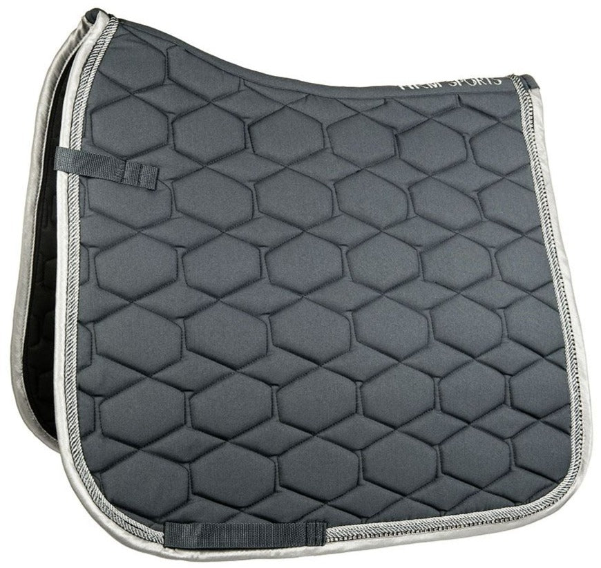 Tapis de selle pour poneys et chevaux CSO ou dressage HKM Crystal gris