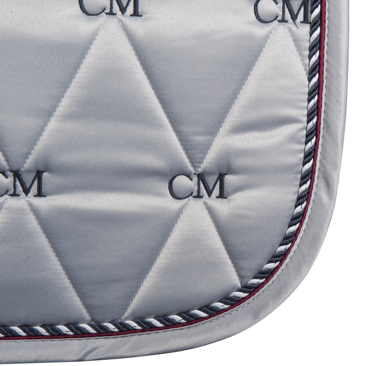 Tapis de selle pour poneys et chevaux CSO ou dressage HKM Della Sera Classico gris détail