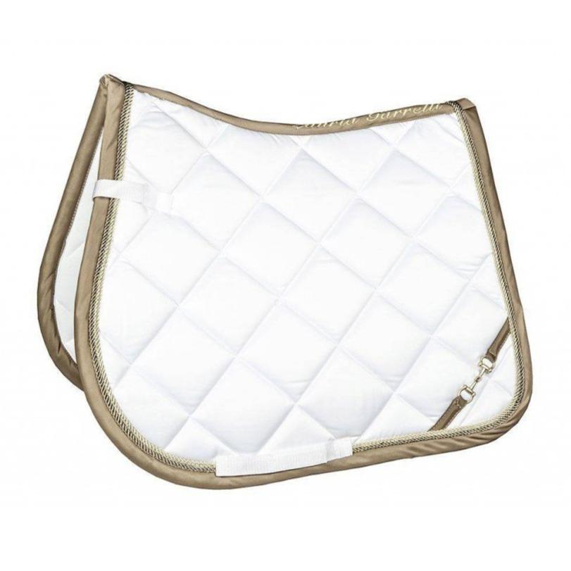 Tapis de selle pour poneys et chevaux HKM Golden Gate blanc