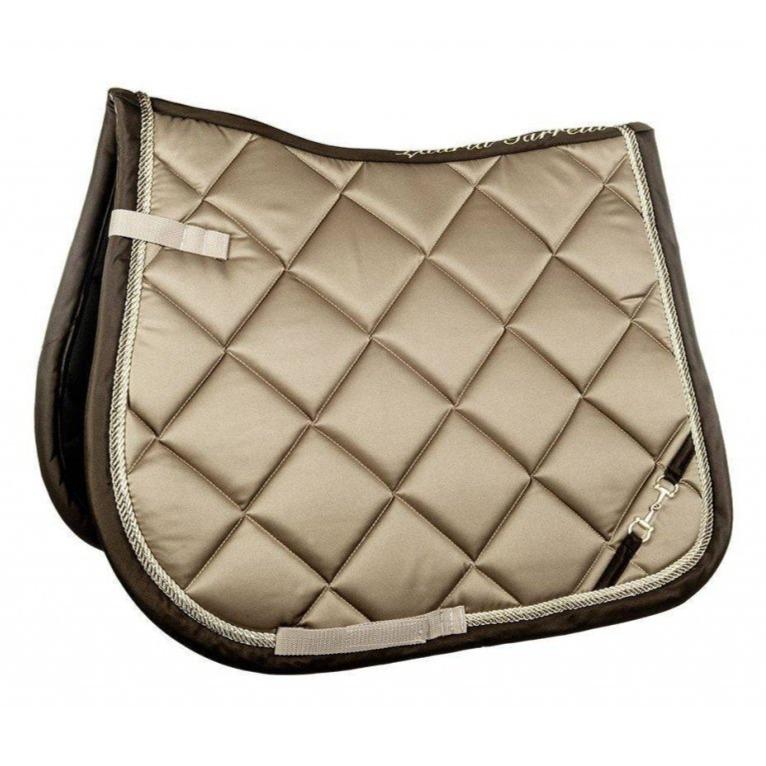 Tapis de selle pour poneys et chevaux HKM Golden Gate taupe