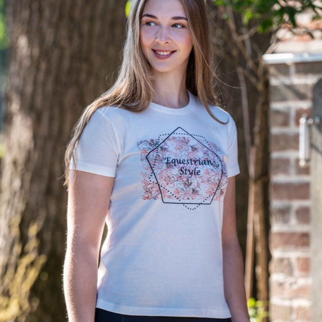 Tee-shirt manches courtes pour femme du XS au XXL HKM Savona vanille