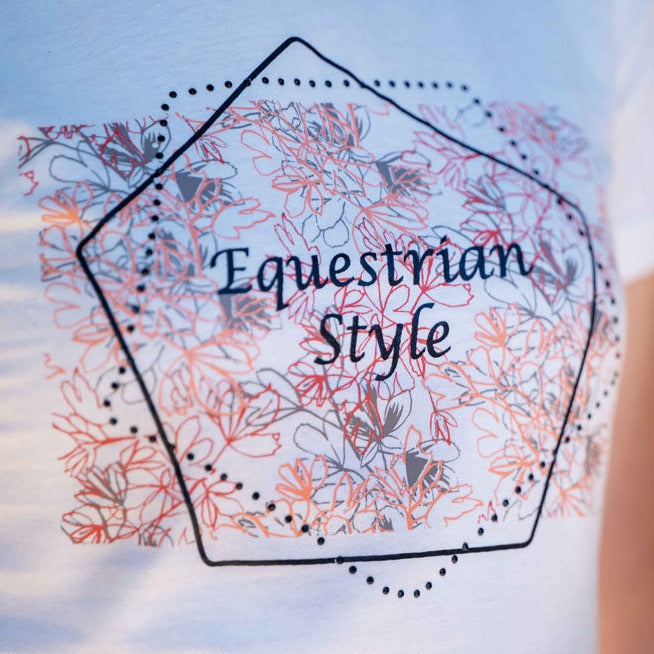 Tee-shirt manches courtes pour femme du XS au XXL HKM Savona vanille détail