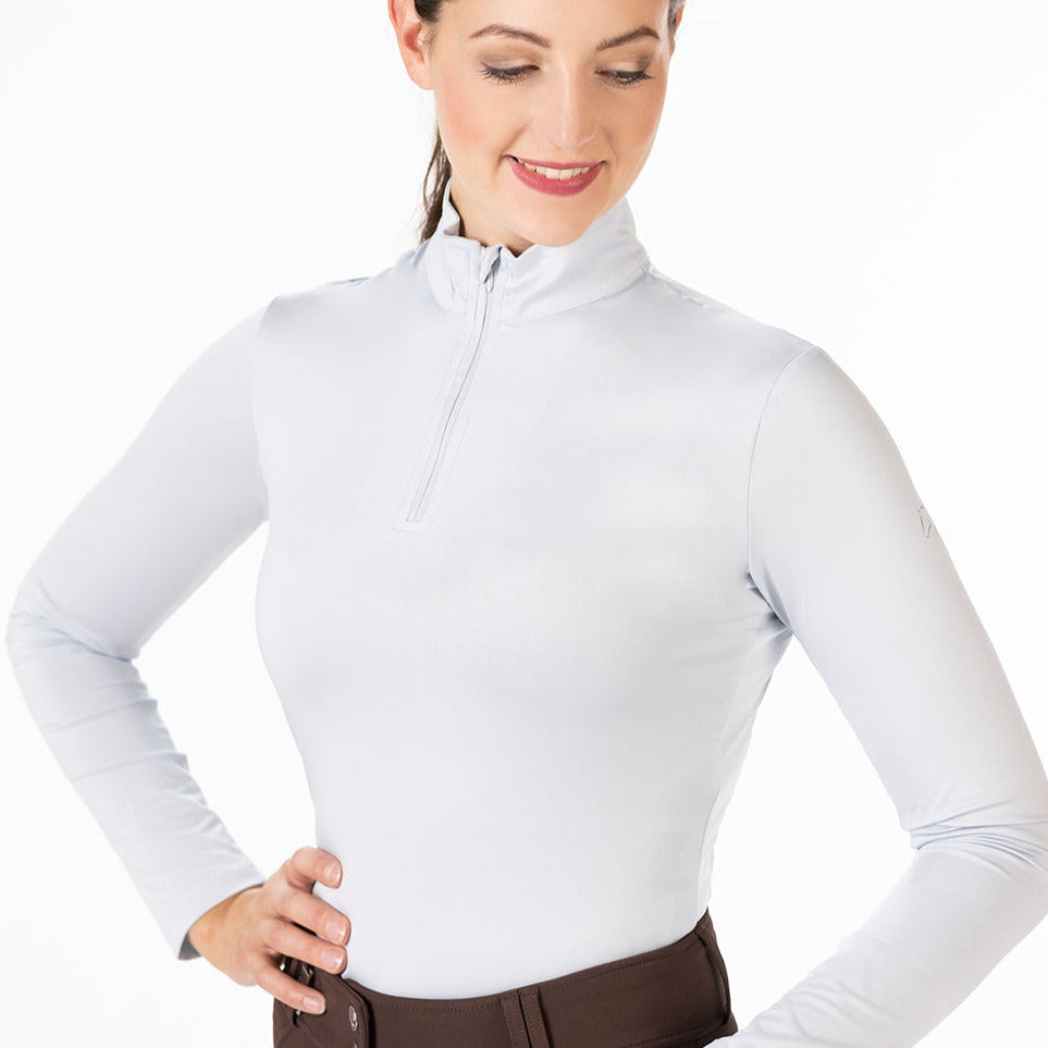 Tee-shirt technique à manches longues pour cavalières HKM Milano bleu ciel