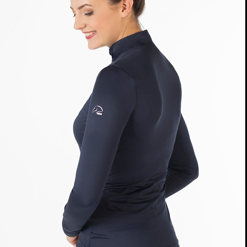 Tee-shirt technique à manches longues pour cavalières HKM Milano marine