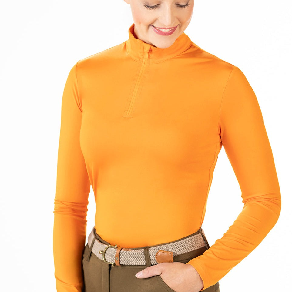 Tee-shirt technique à manches longues pour cavalières HKM Milano orange