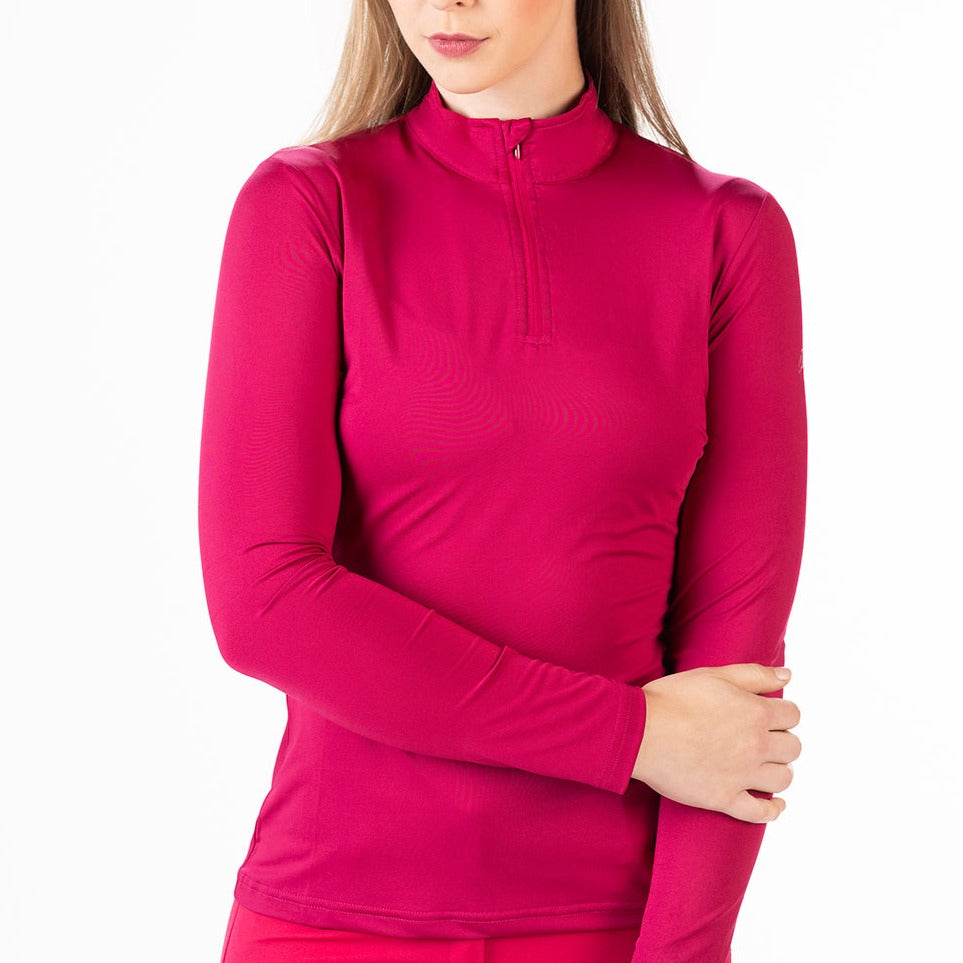 Tee-shirt technique à manches longues pour cavalières HKM Milano rose