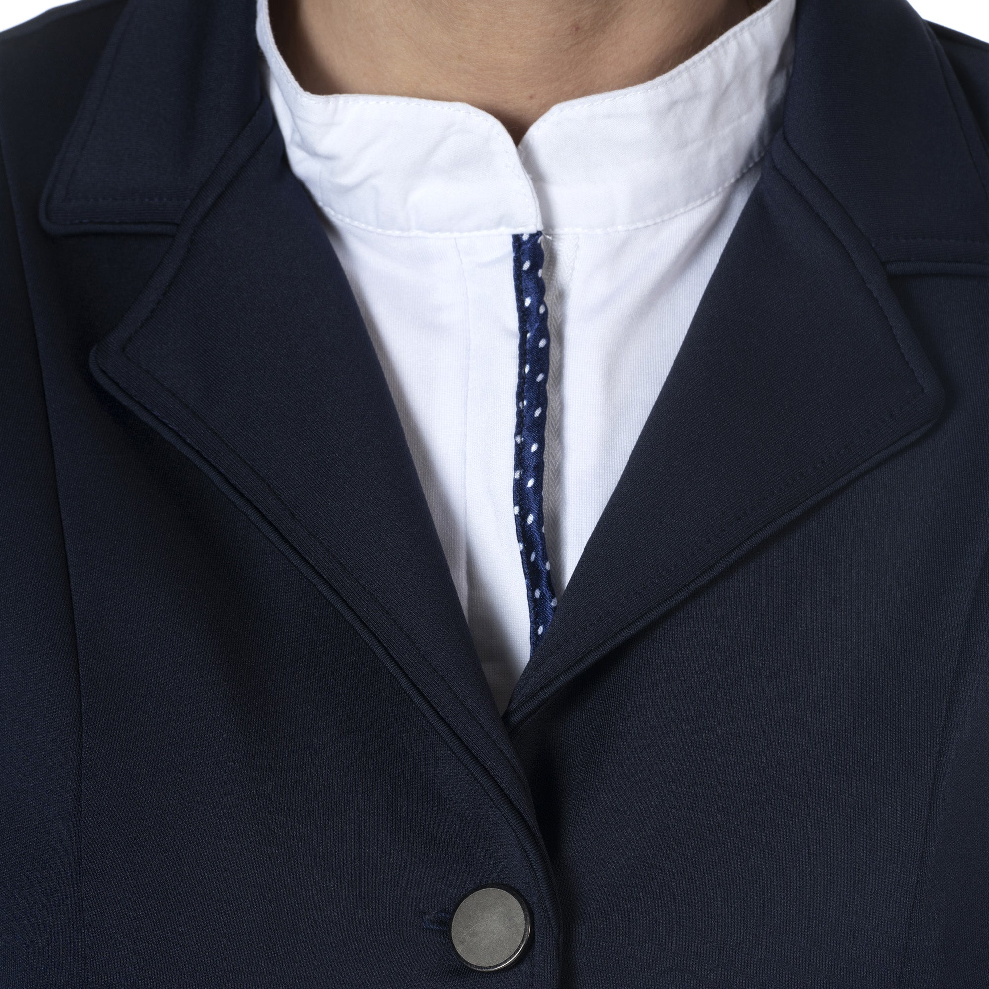 Veste de concours pour femmes du 34 au 44 Flags and Cup Paloma marine détail col