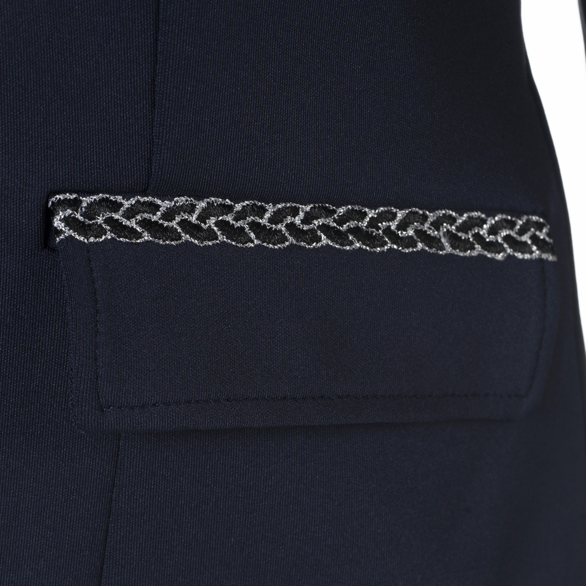Veste de concours pour femmes du 34 au 44 Flags and Cup Paloma noire et galon argent