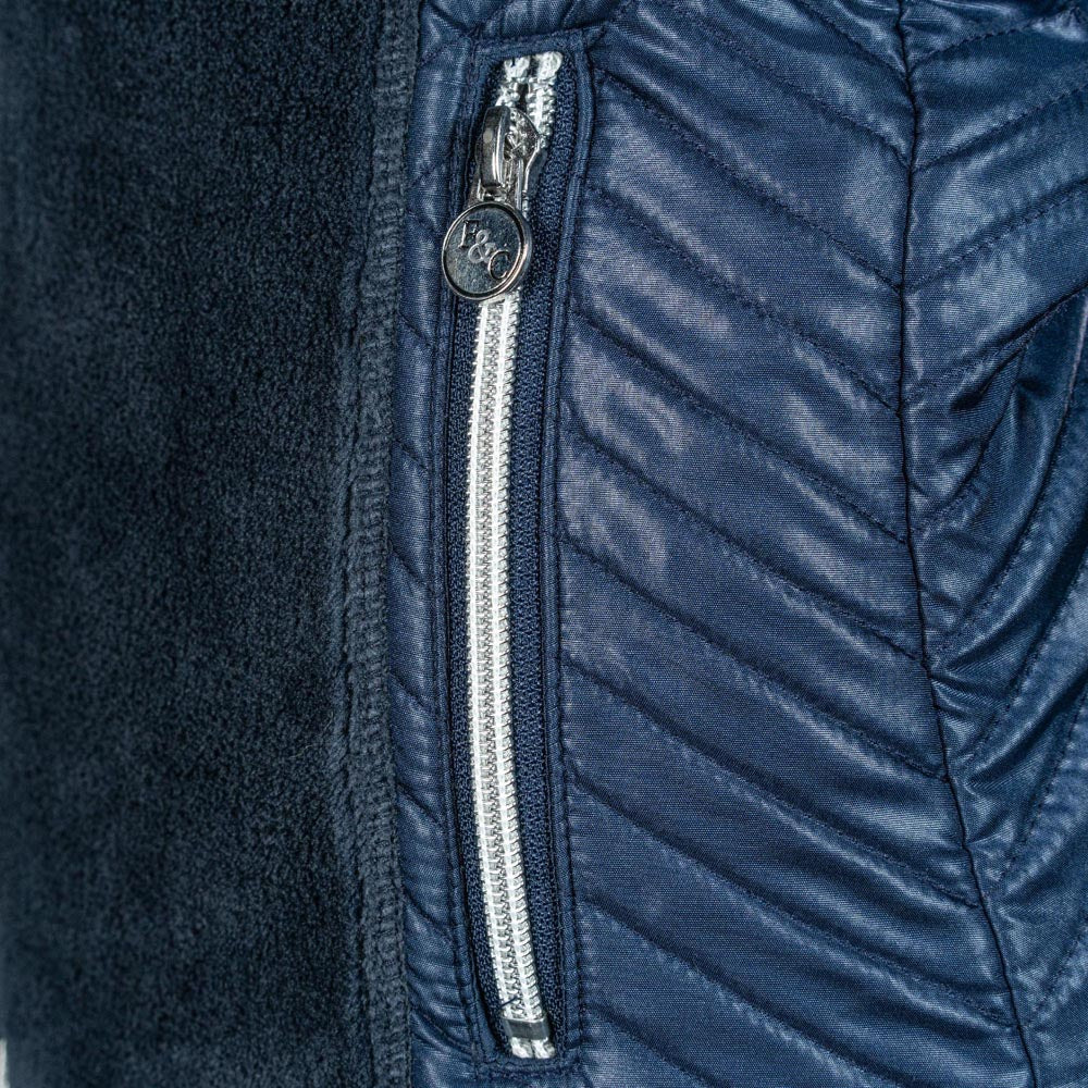 Veste polaire chaude et féminine pour les cavalières Flags&Cup Satula marine détail poche