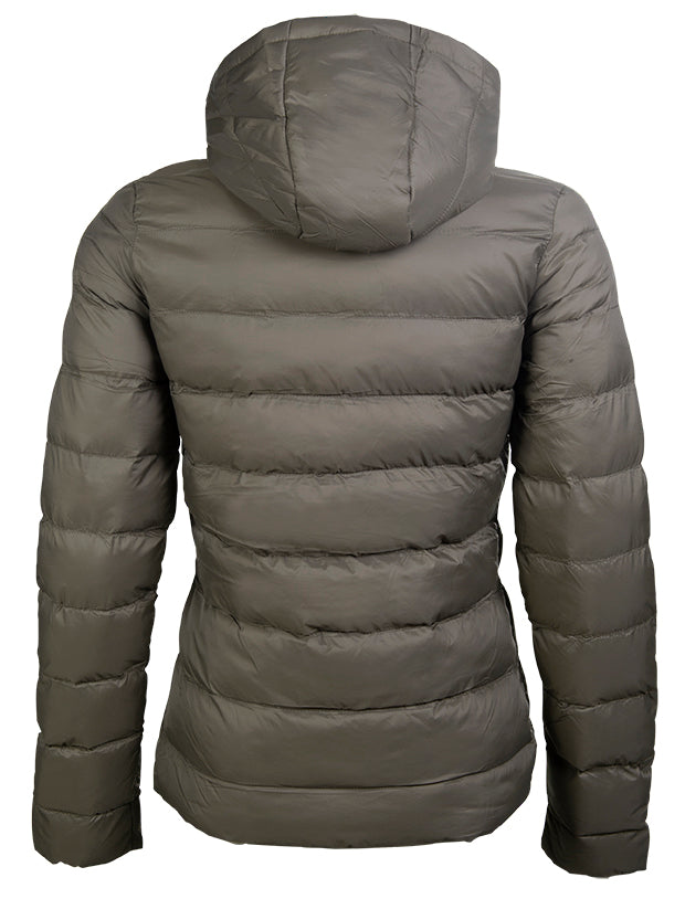 Veste matelassée à capuche pour cavalière HKM Lena kaki arrière