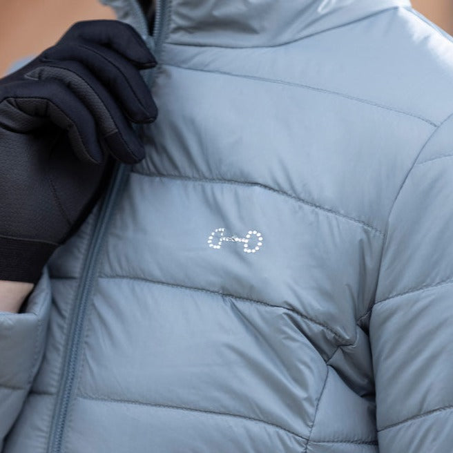 Veste matelassée légère pour cavalières HKM Monaco sauge détail