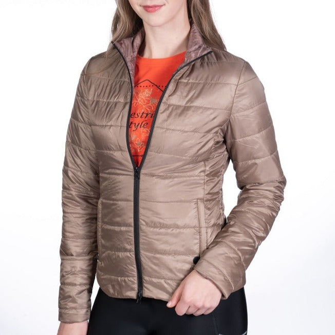 Veste matelassée légère pour femme du XS au XXL HKM Savona taupe