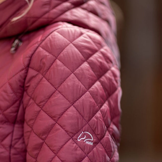 Veste matelassée légère avec capuche pour femme du XS au XXL HKM Stella rouge cerise