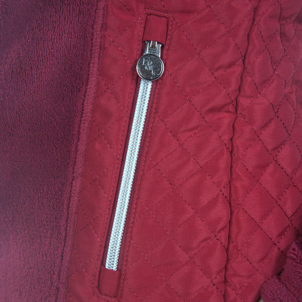 Veste polaire pour cavalières Flags&Cup Sitka rouge détail poche zippée