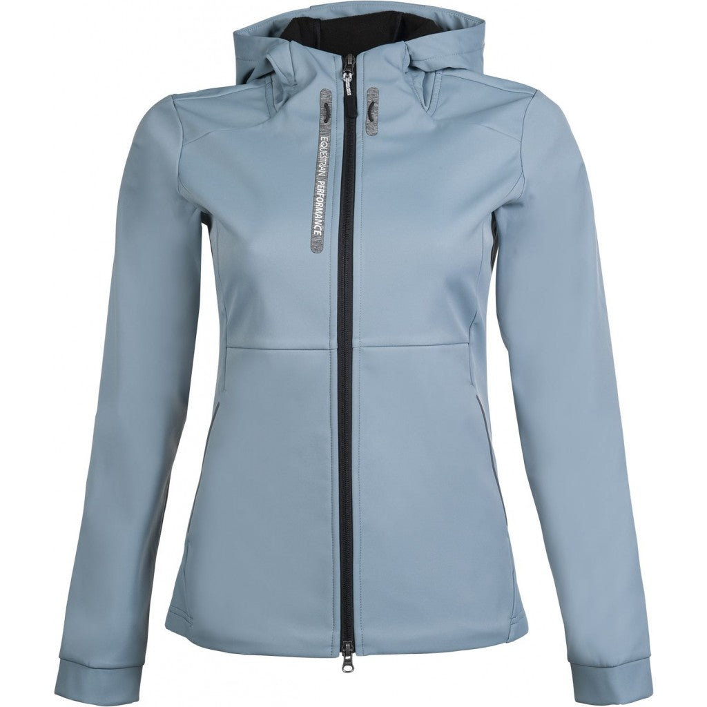 Veste softshell avec capuche intégrée pour cavalières HKM Performance bleu acier