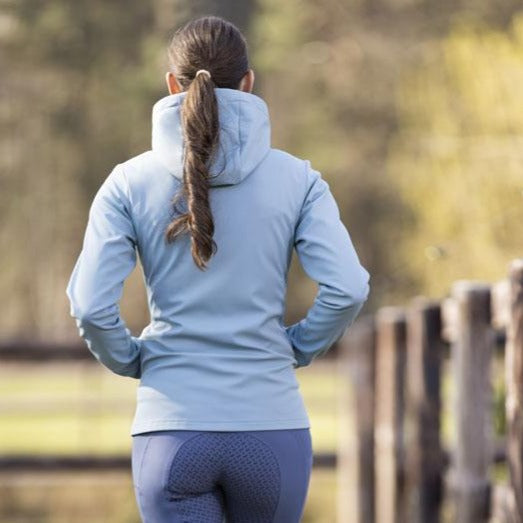 Veste softshell avec capuche intégrée pour cavalières HKM Performance bleu acier