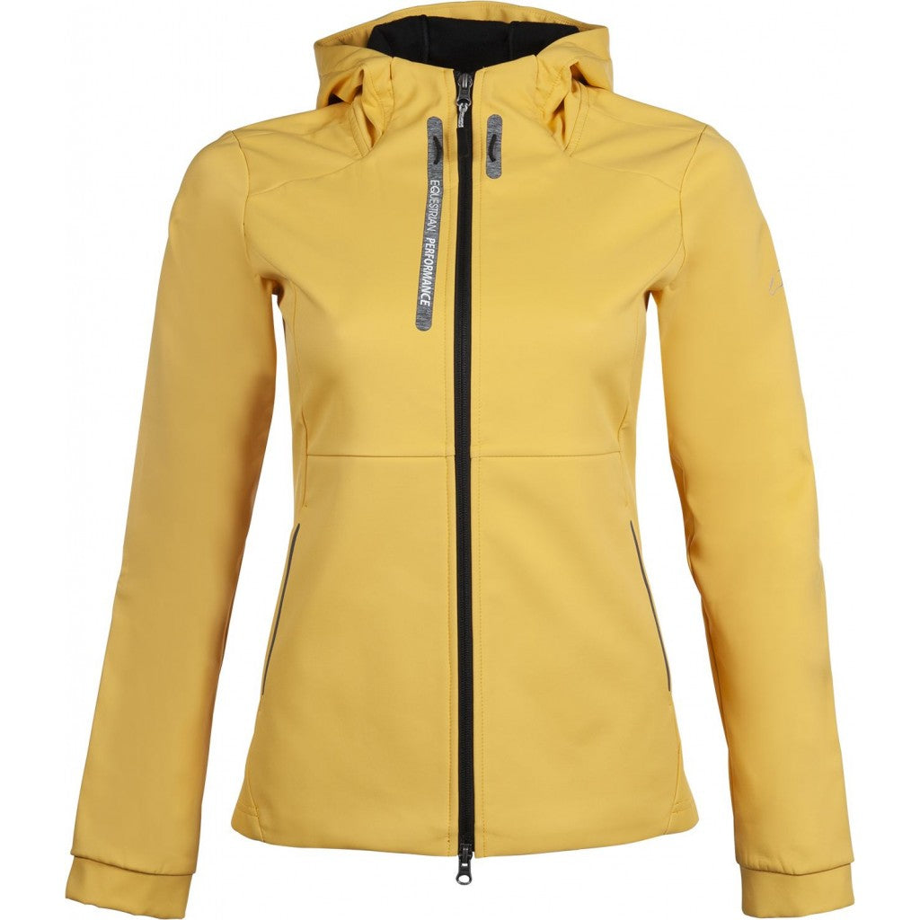 Veste softshell avec capuche intégrée pour cavalières HKM Performance jaune
