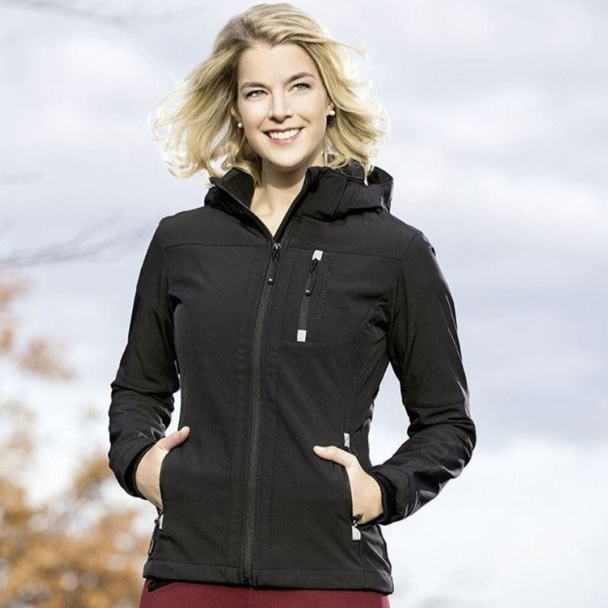 Veste softshell avec capuche pour cavalières HKM Sport noire