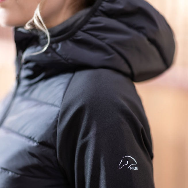 Blouson matelassé léger et bimatière pour femmes du XXS au XL HKM Active noir