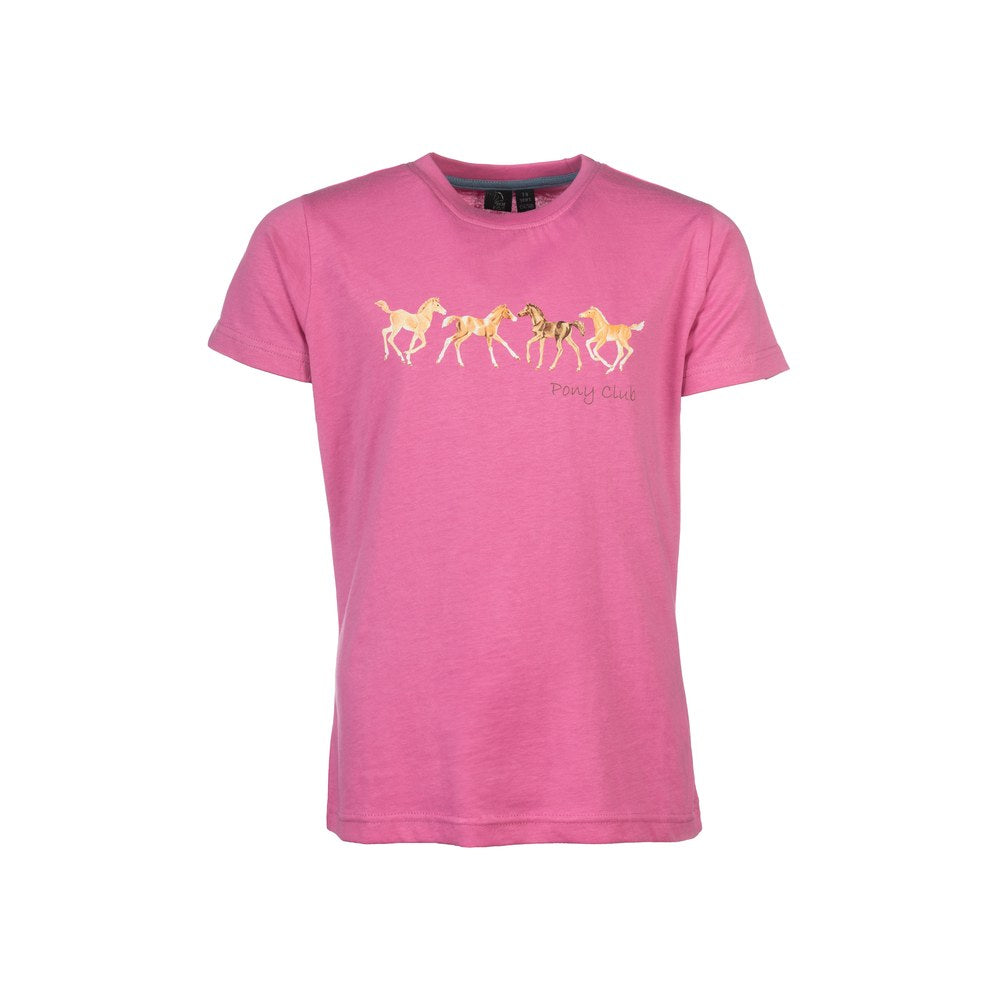T-shirt d'équitation enfant Pony Club Rose