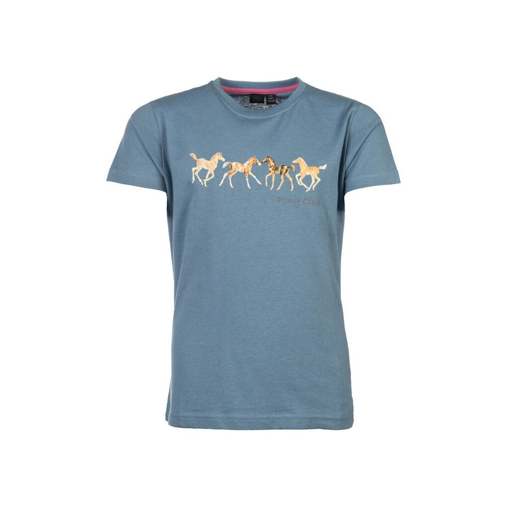 T-shirt d'équitation enfant Pony Club Bleu gris