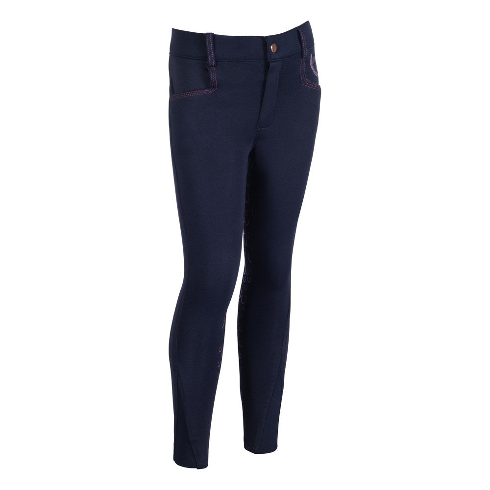 Pantalon d'équitation enfant Alva – fond silicone Bleu foncé