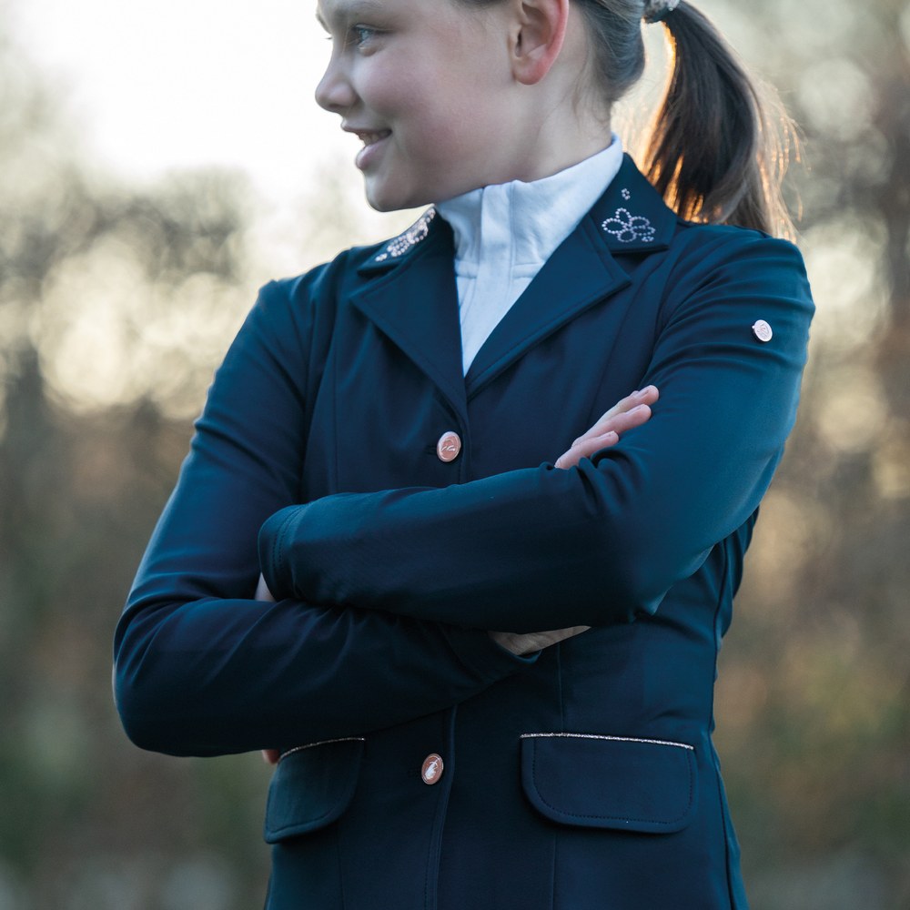 Veste de concours enfant Flora Bleu foncé porté