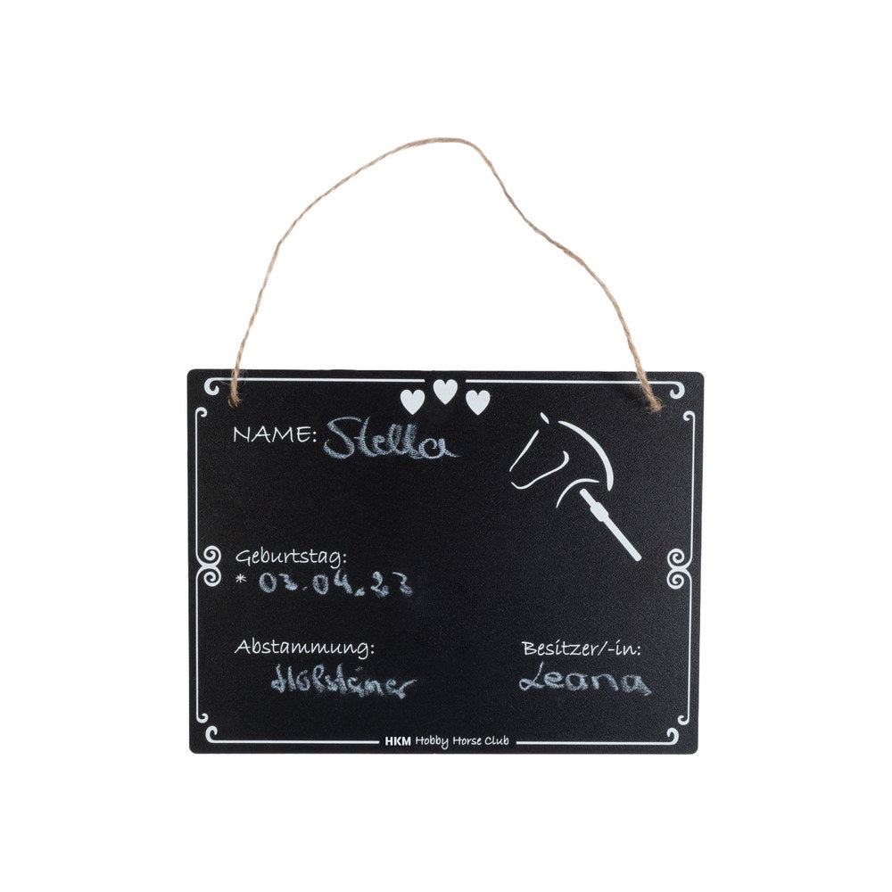 Plaque d'écurie Hobby Horsing HKM Noir