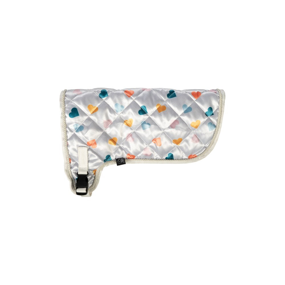 Couverture Hobby Horsing Print HKM Blanc avec petits cœurs