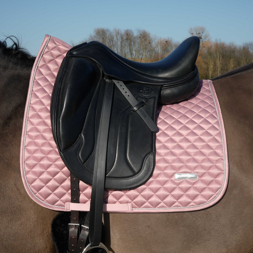 Tapis de selle dressage Nacre Equithème Rose