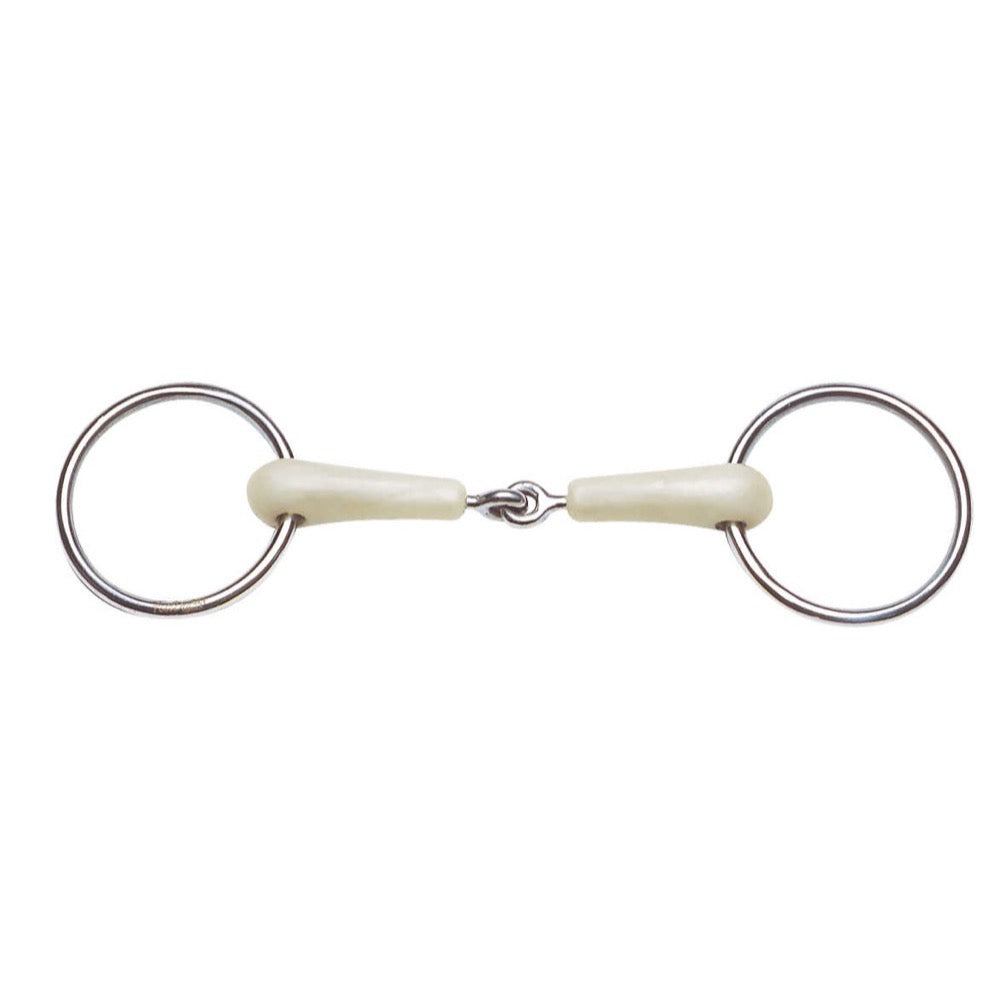 Mors à 2 anneaux brisé en inox Flexi 115 mm Feeling