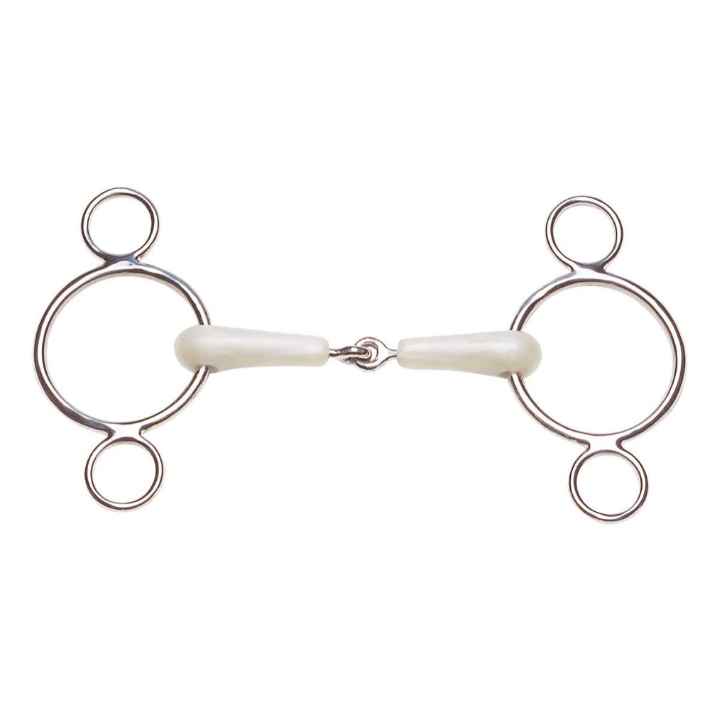 Mors releveur à 3 anneaux brisé en inox Flexi Feeling
